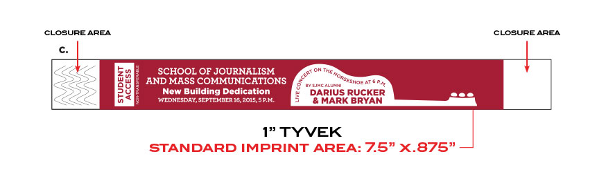 New Building Dedication, Tyvek wristband