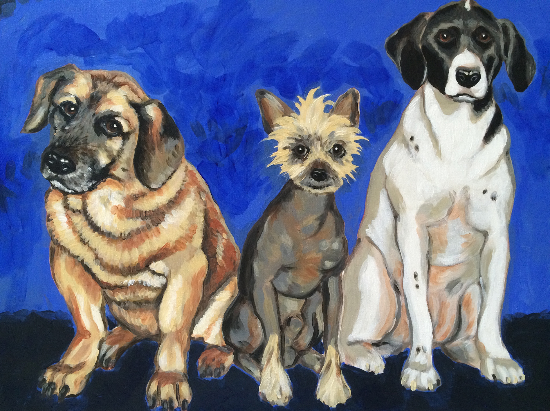 Three dog night, acrylic on canvas